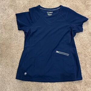 Healing Hands Deep Blue V-Neck Scrub Top